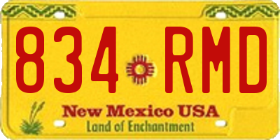 NM license plate 834RMD