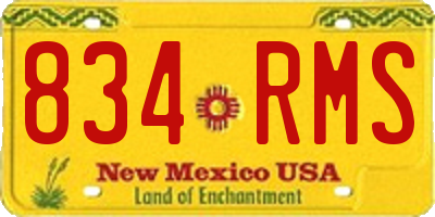 NM license plate 834RMS
