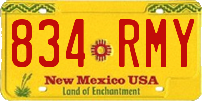 NM license plate 834RMY