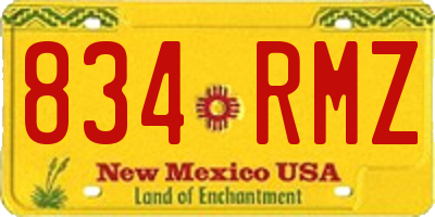 NM license plate 834RMZ