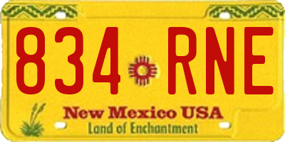 NM license plate 834RNE
