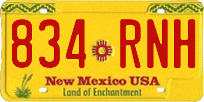 NM license plate 834RNH