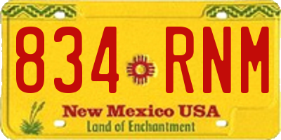 NM license plate 834RNM