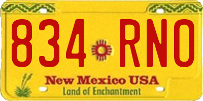 NM license plate 834RNO