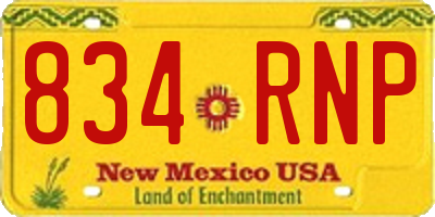 NM license plate 834RNP
