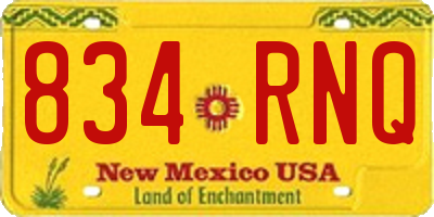 NM license plate 834RNQ