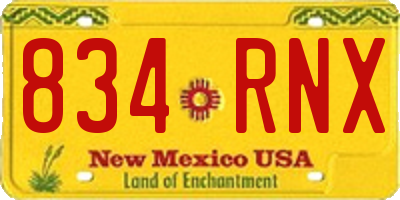 NM license plate 834RNX