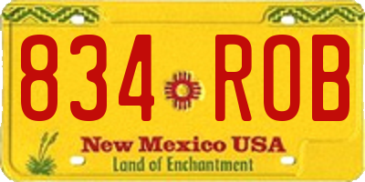 NM license plate 834ROB