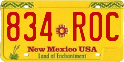 NM license plate 834ROC