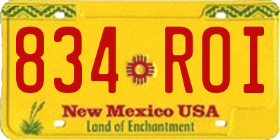 NM license plate 834ROI
