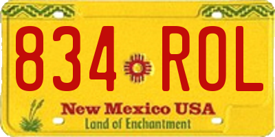 NM license plate 834ROL