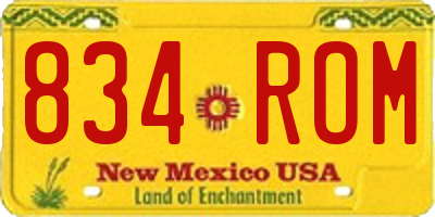 NM license plate 834ROM
