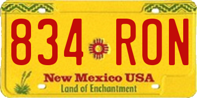 NM license plate 834RON