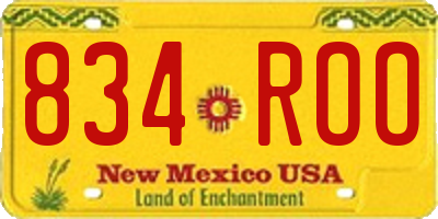 NM license plate 834ROO
