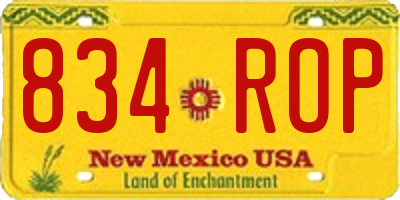 NM license plate 834ROP