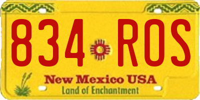 NM license plate 834ROS