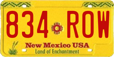 NM license plate 834ROW
