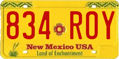 NM license plate 834ROY