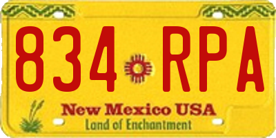 NM license plate 834RPA