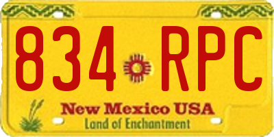 NM license plate 834RPC