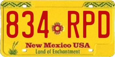 NM license plate 834RPD