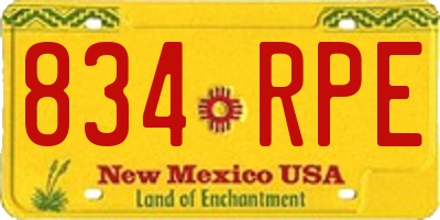 NM license plate 834RPE