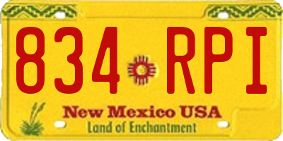 NM license plate 834RPI