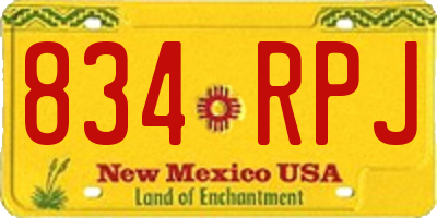NM license plate 834RPJ