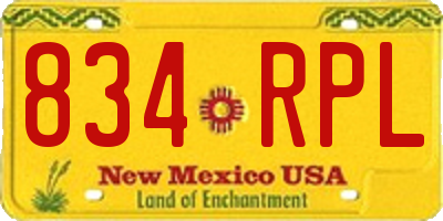 NM license plate 834RPL