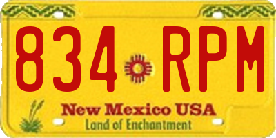 NM license plate 834RPM