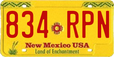 NM license plate 834RPN