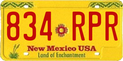NM license plate 834RPR