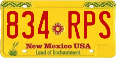NM license plate 834RPS