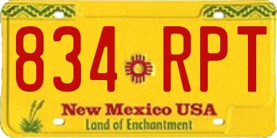 NM license plate 834RPT