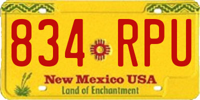 NM license plate 834RPU