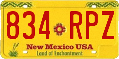 NM license plate 834RPZ