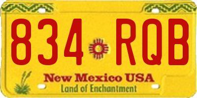 NM license plate 834RQB