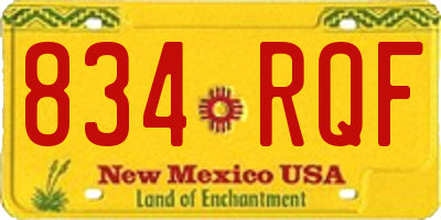 NM license plate 834RQF