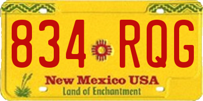 NM license plate 834RQG