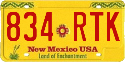 NM license plate 834RTK