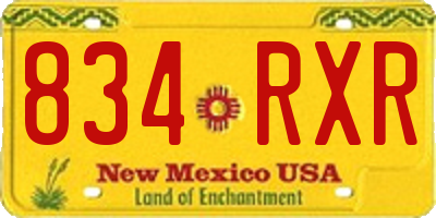 NM license plate 834RXR