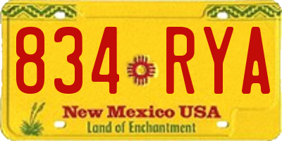 NM license plate 834RYA