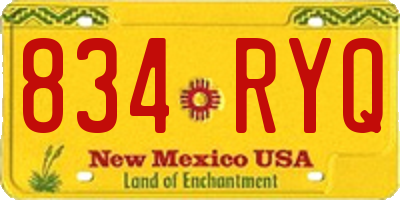 NM license plate 834RYQ