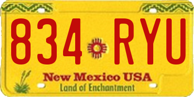 NM license plate 834RYU