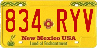 NM license plate 834RYV