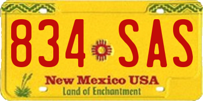 NM license plate 834SAS