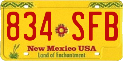 NM license plate 834SFB
