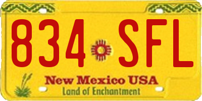 NM license plate 834SFL