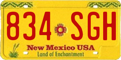 NM license plate 834SGH