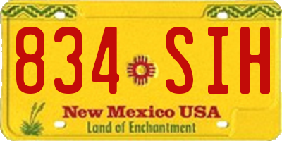 NM license plate 834SIH